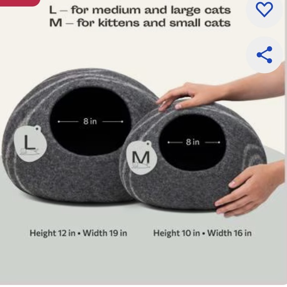 Meowfia Medium Wool Cat Cave - Picture 9 of 11